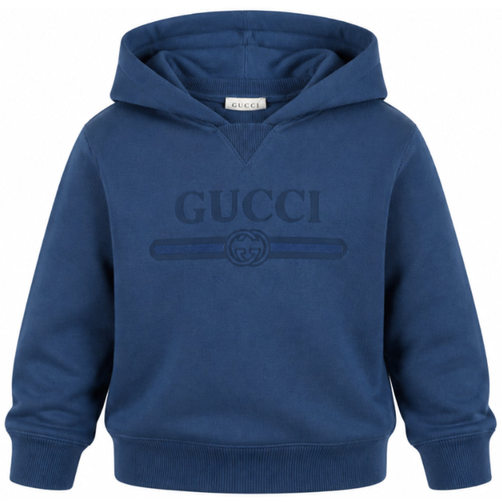 Felpa per bambini Gucci KIds blu con stampa logo sul davanti 855554XJHXM 4393 GUCCI KIDS