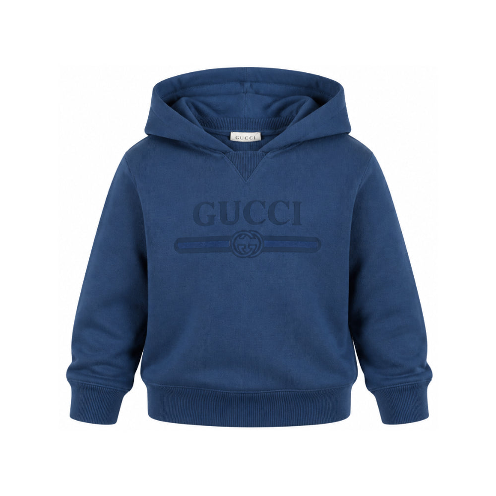 Felpa per bambini Gucci KIds blu con stampa logo sul davanti 855554XJHXM 4393 GUCCI KIDS