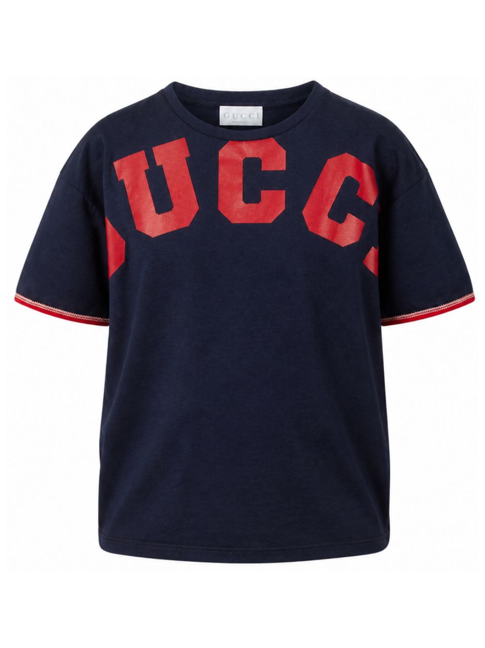 T-shirt per bambino Gucci Kids blu con stampa logo sul davanti 855823XJHPQ 4585 GUCCI KIDS
