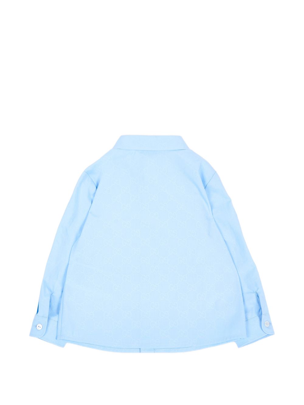 Camicia per neonato Gucci Kids azzurra con motivo Jacquard GG Supreme all-over 870284XWA9G 4774 GUCCI KIDS