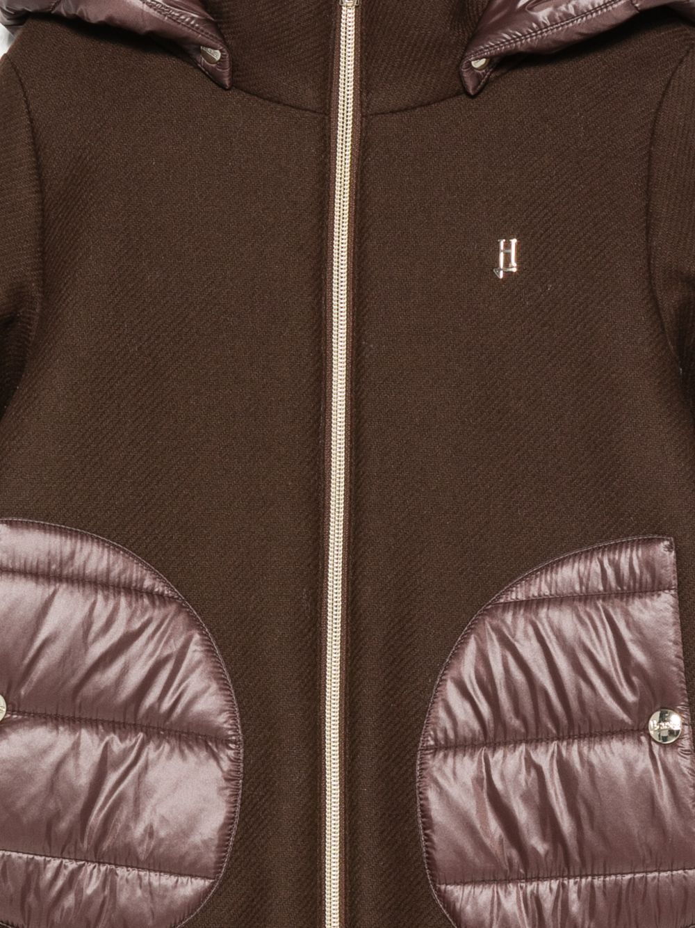 Cappotto per bambina Herno Kids marrone con inserti imbottiti GC000049G33344 8810 HERNO KIDS