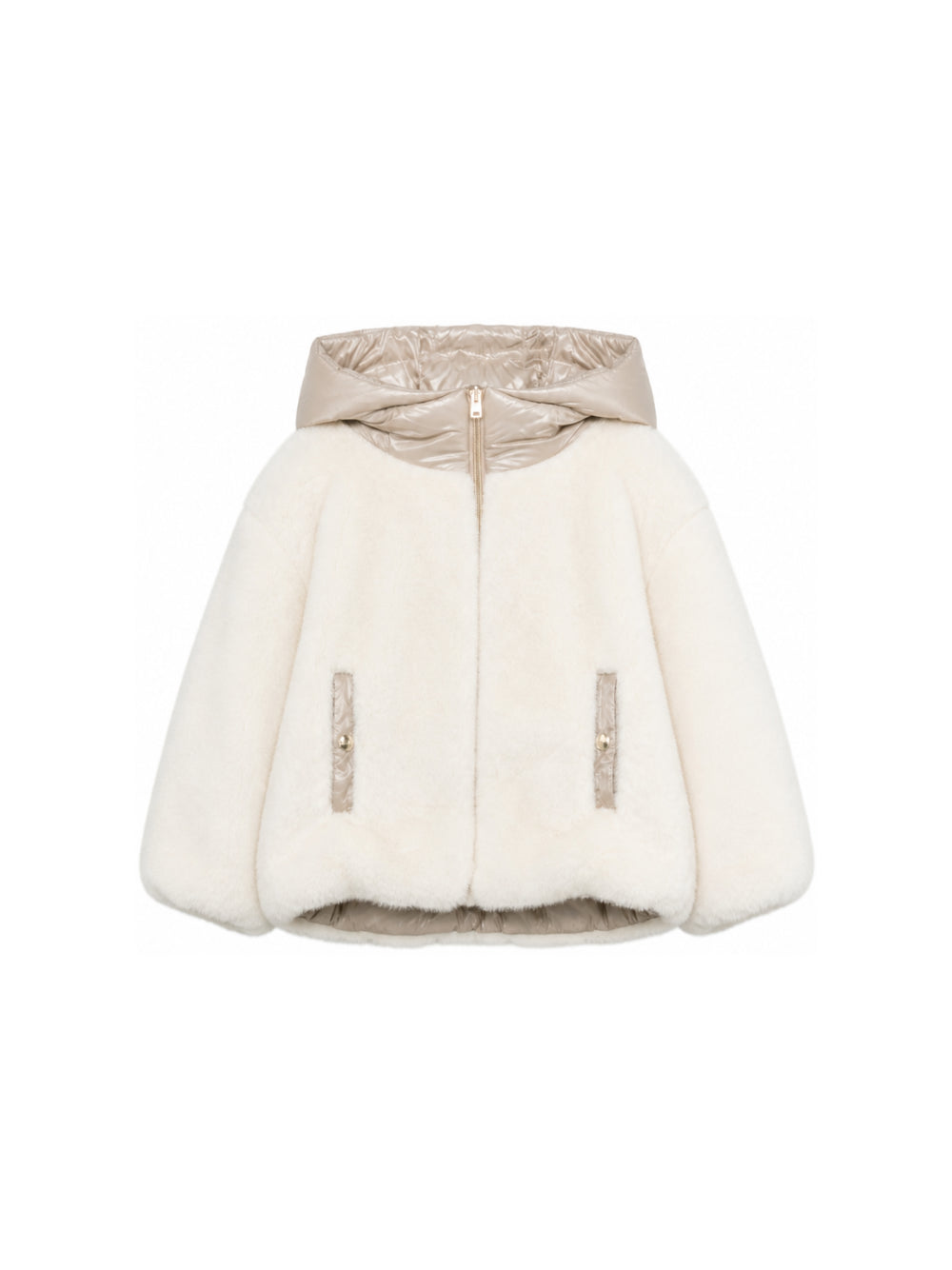 Giubbino per bambina Herno Kids beige con cappuccio imbottito GC000060G12630 1000 HERNO KIDS