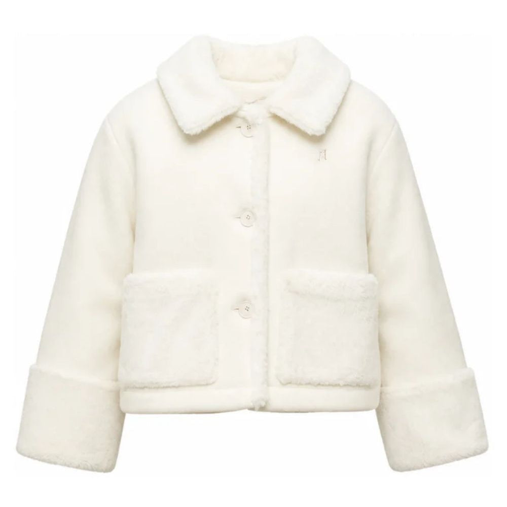 Giubbino per bambina Herno Kids bianco con inserti in ecopelliccia GI000104G33344 1000 HERNO KIDS