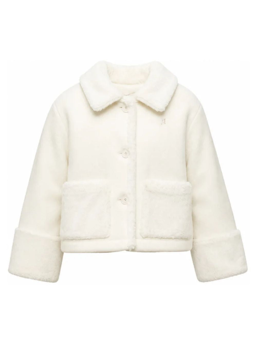 Giubbino per bambina Herno Kids bianco con inserti in ecopelliccia GI000104G33344 1000 HERNO KIDS