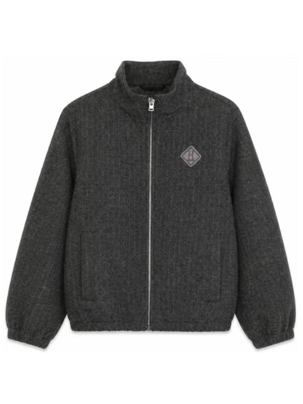 Giacca gessata per bambino Herno Kids grigia con collo alto GT000001B12935S 9487 HERNO KIDS