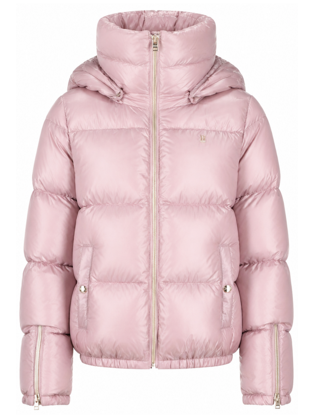 Giubbino per bambina Herno Kids rosa con placca logo sul petto PI000194G12017Z 4138 HERNO KIDS