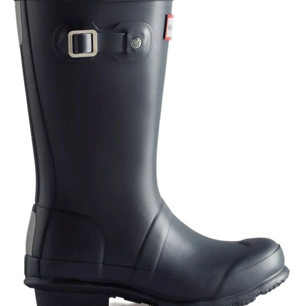 Stivali da pioggia per bambini Hunter Kids blu con patch con logo sul davanti HFRJ0017252 NVY HUNTER KIDS