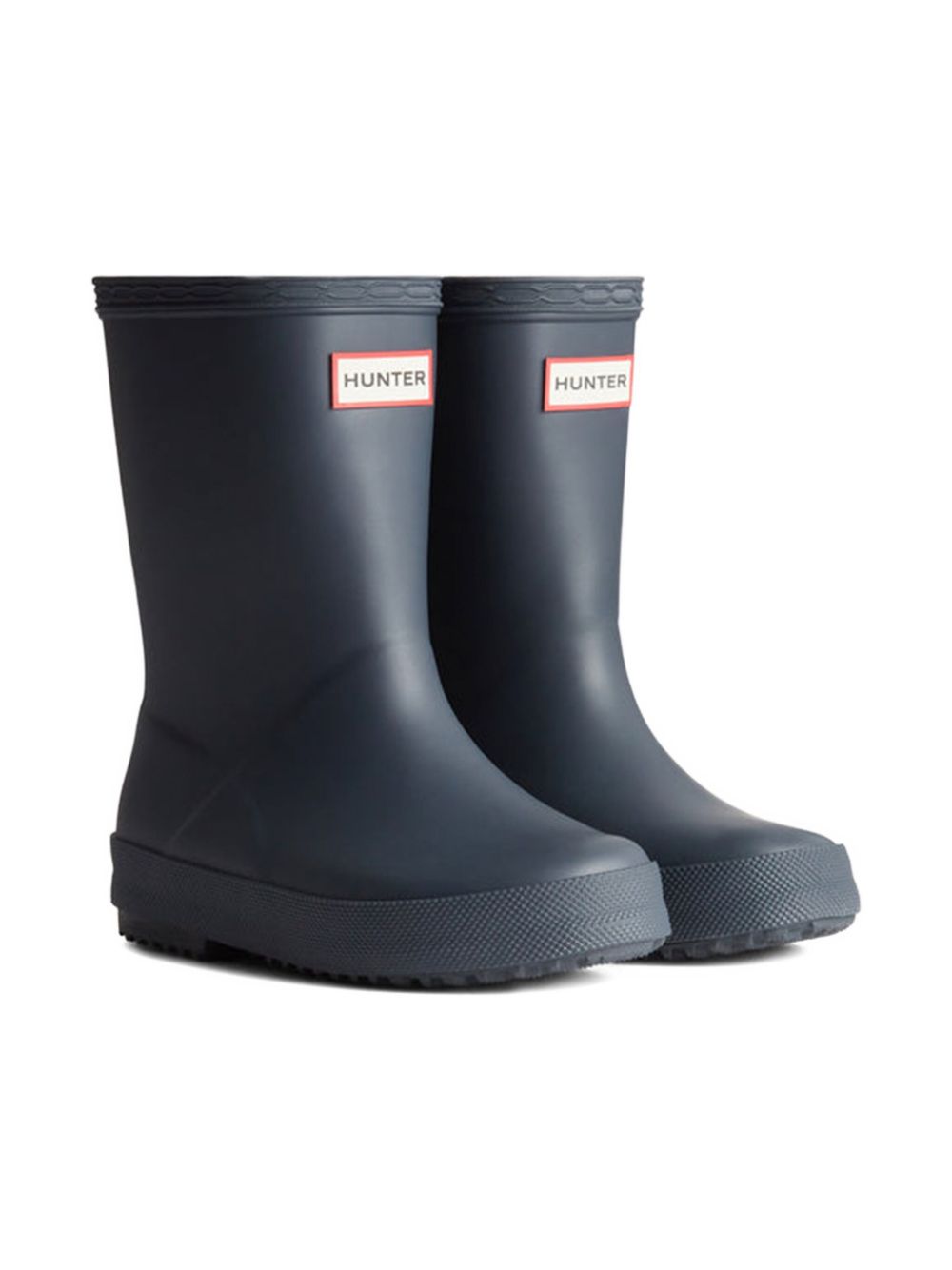 Stivali da pioggia per bambini Hunter Kids blu con patch logo sul davanti HFRK0032252 NVY HUNTER KIDS