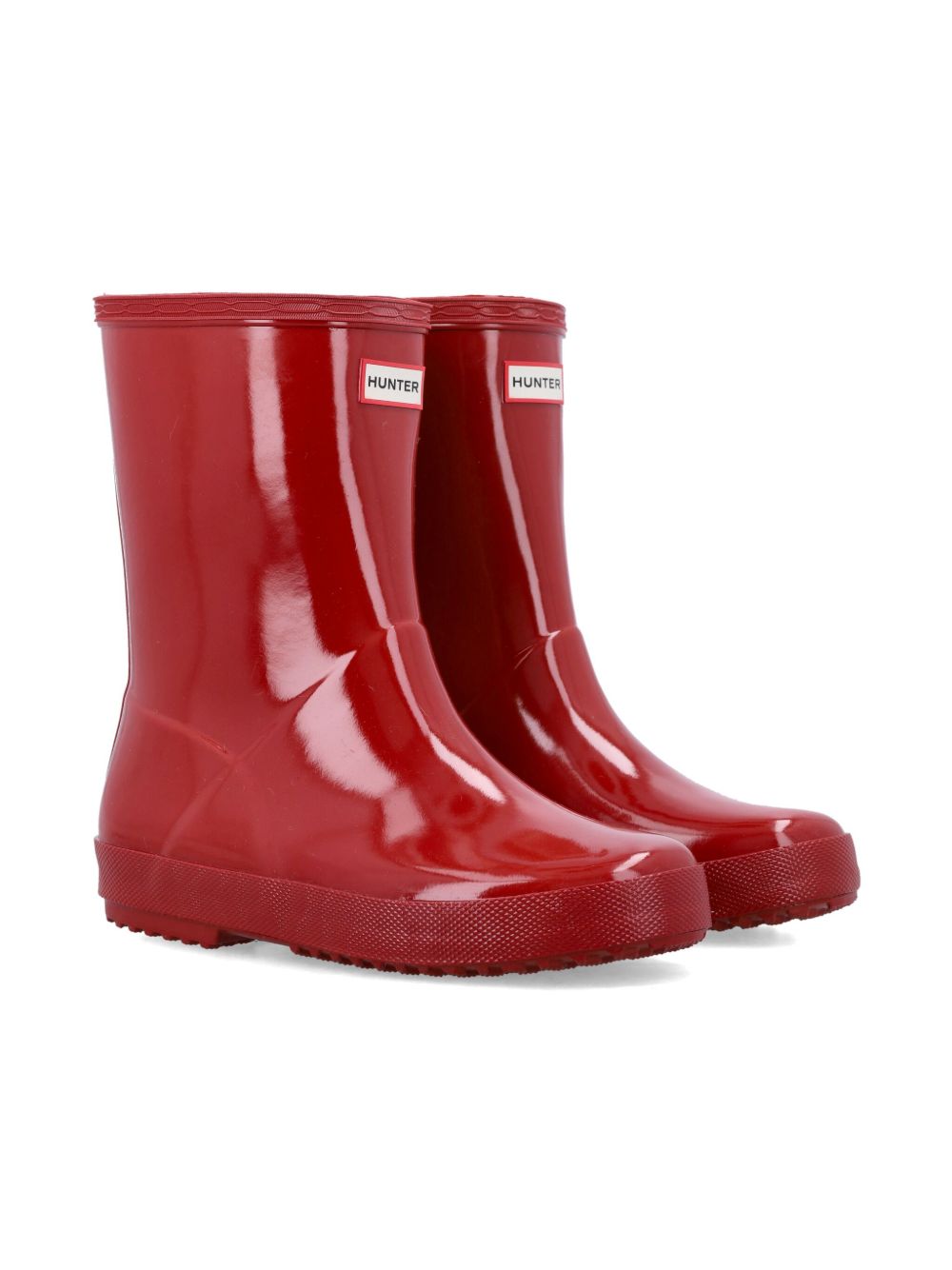 Stivali da pioggia per bambini Hunter Kids rossi con finitura lucida HFRK0036252 MLR HUNTER KIDS