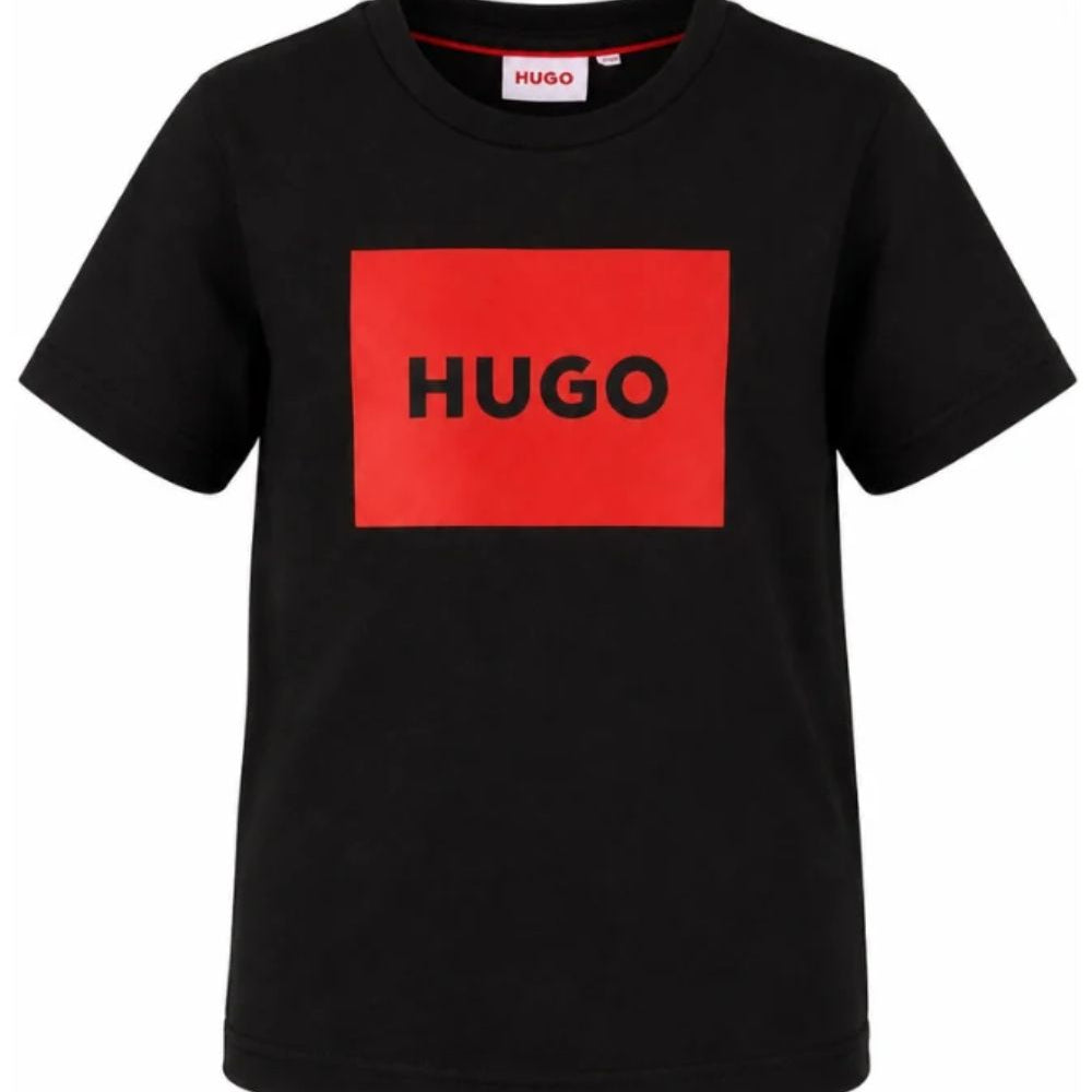 T-shirt per bambino Hugo Kids nera con dettaglio logo G00572 09B Hugo KIDS