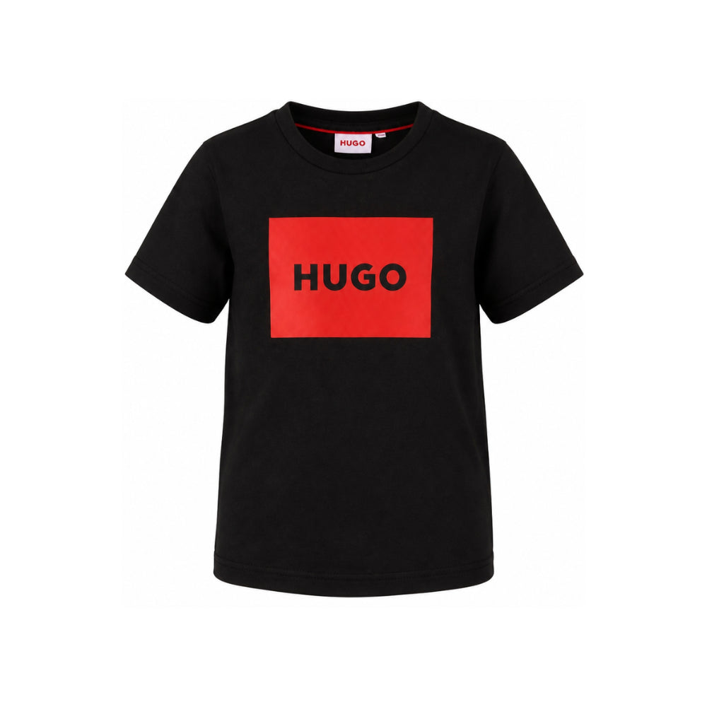 T-shirt per bambino Hugo Kids nera con dettaglio logo G00572 09B Hugo KIDS