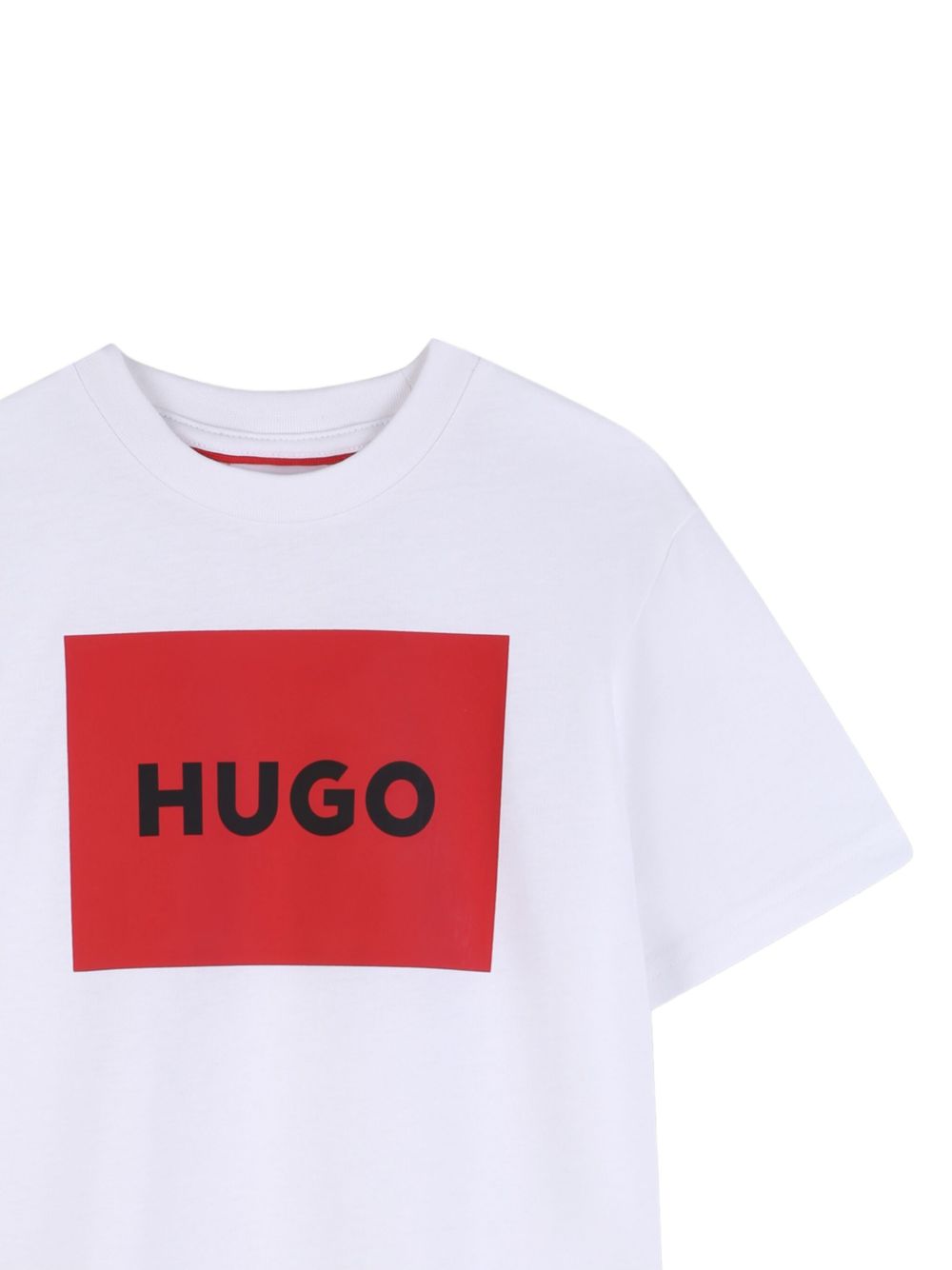 T-shirt per bambino bianca Boss Kids bianca con stampa logo G00572 10P Hugo KIDS
