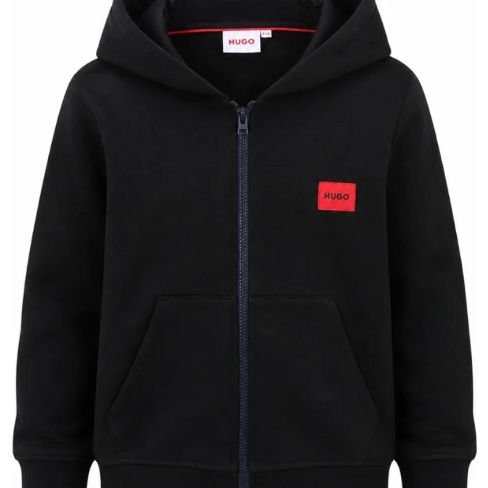 Felpa per bambino Hugo Kids nera con logo sul davanti G01181 09B Hugo KIDS