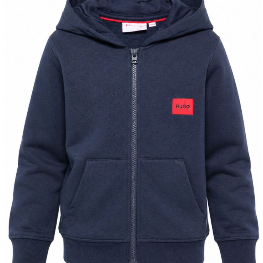 Felpa per bambino Hugo Kids blu con logo sul davanti G01181 85C Hugo KIDS