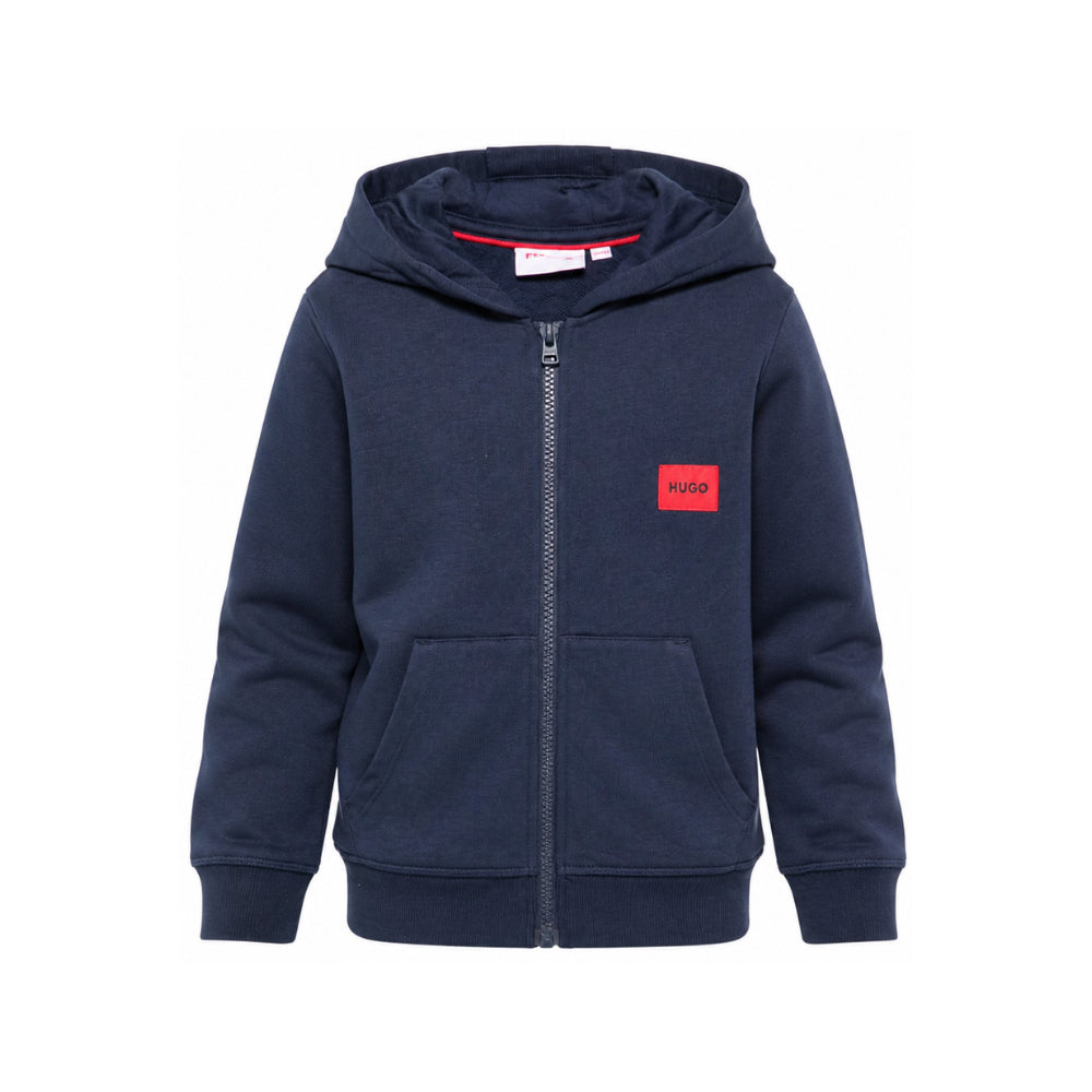 Felpa per bambino Hugo Kids blu con logo sul davanti G01181 85C Hugo KIDS