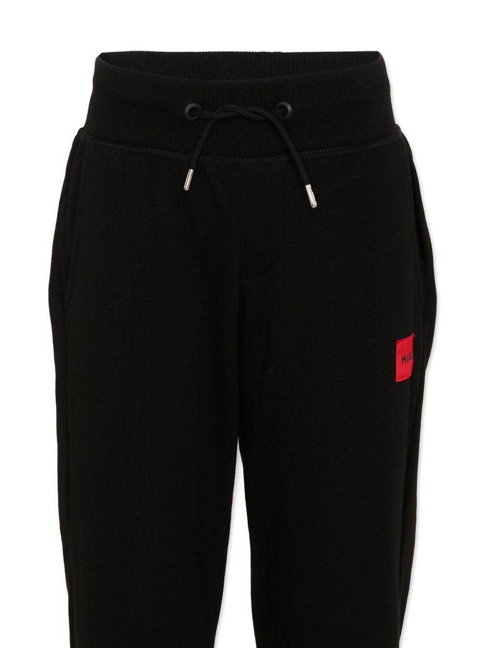 Pantaloni sportivi per bambino Hugo Kids neri con logo sul davanti G01182 09B Hugo KIDS