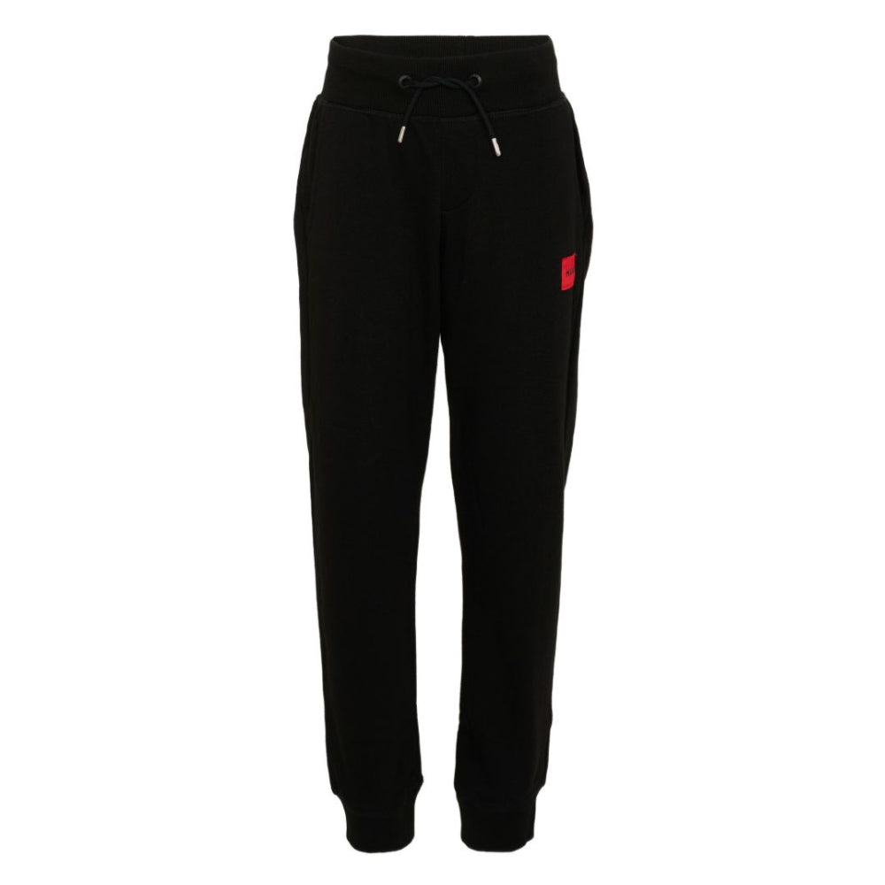 Pantaloni sportivi per bambino Hugo Kids neri con logo sul davanti G01182 09B Hugo KIDS