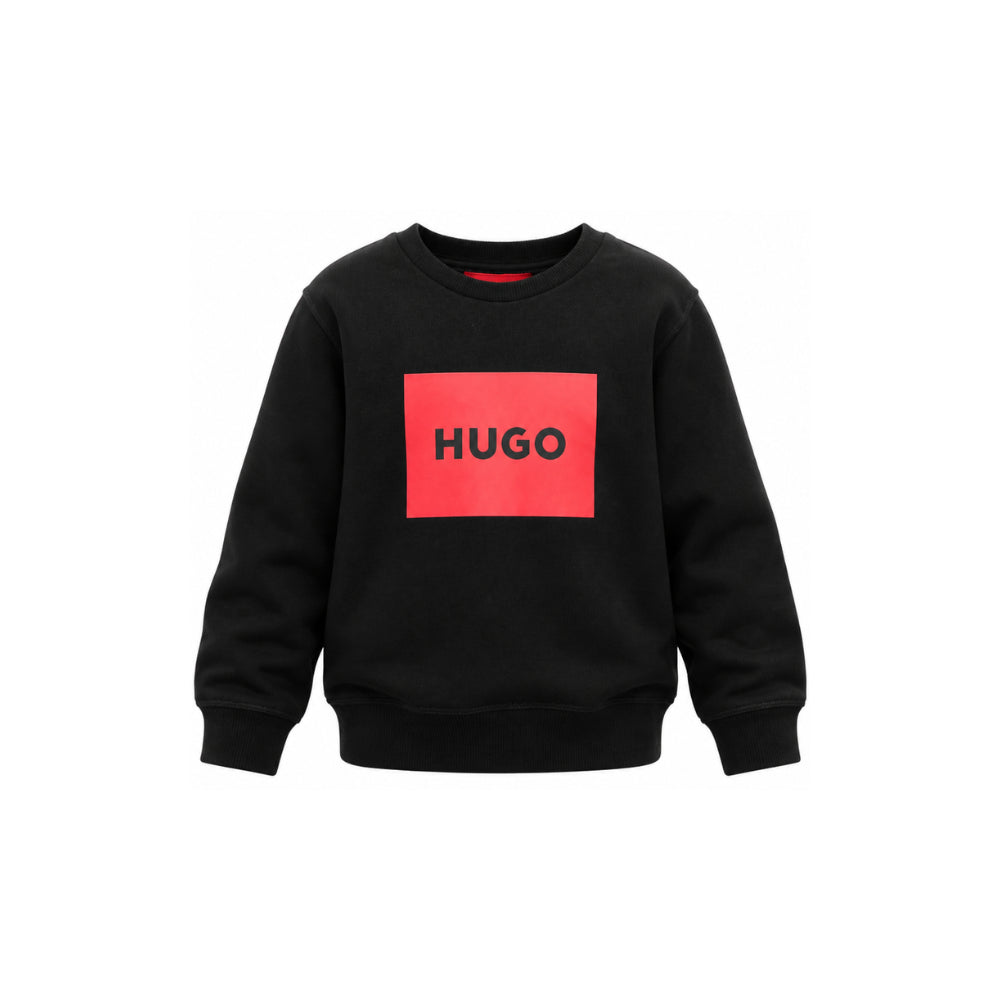 Felpa per bambino Hugo Kids nera con dettaglio logo G01184 09B Hugo KIDS