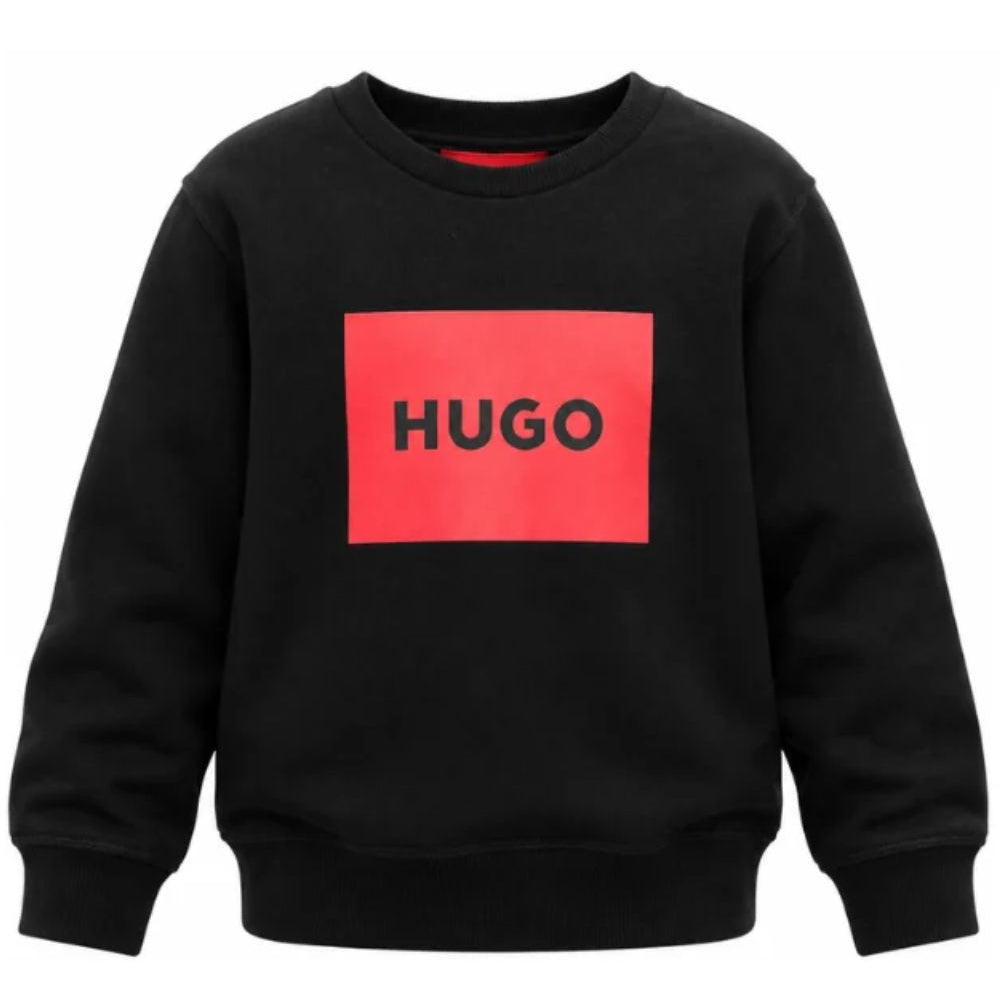 Felpa per bambino Hugo Kids nera con dettaglio logo G01184 09B Hugo KIDS