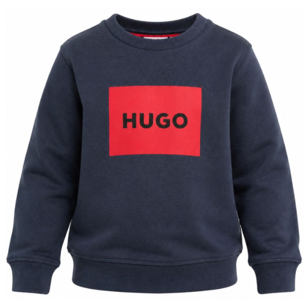 Felpa per bambino Hugo Kids blu con stampa logo G01184 85C Hugo KIDS