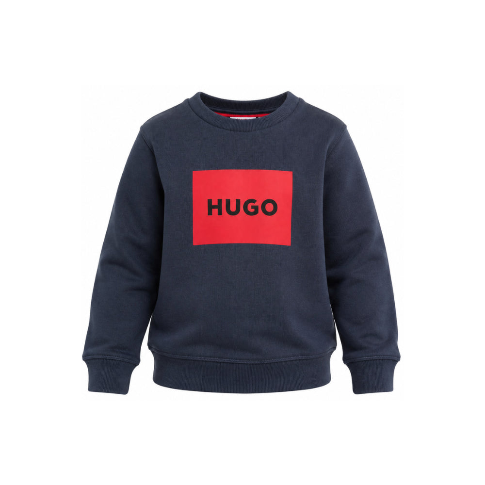 Felpa per bambino Hugo Kids blu con stampa logo G01184 85C Hugo KIDS