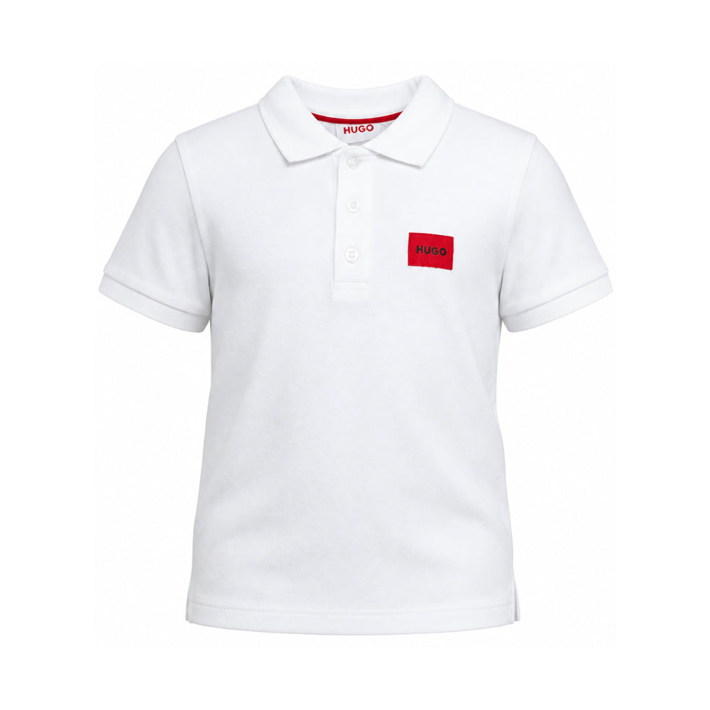 Polo per bambino Hugo Kids bianca con logo sul davanti G01186 10P Hugo KIDS