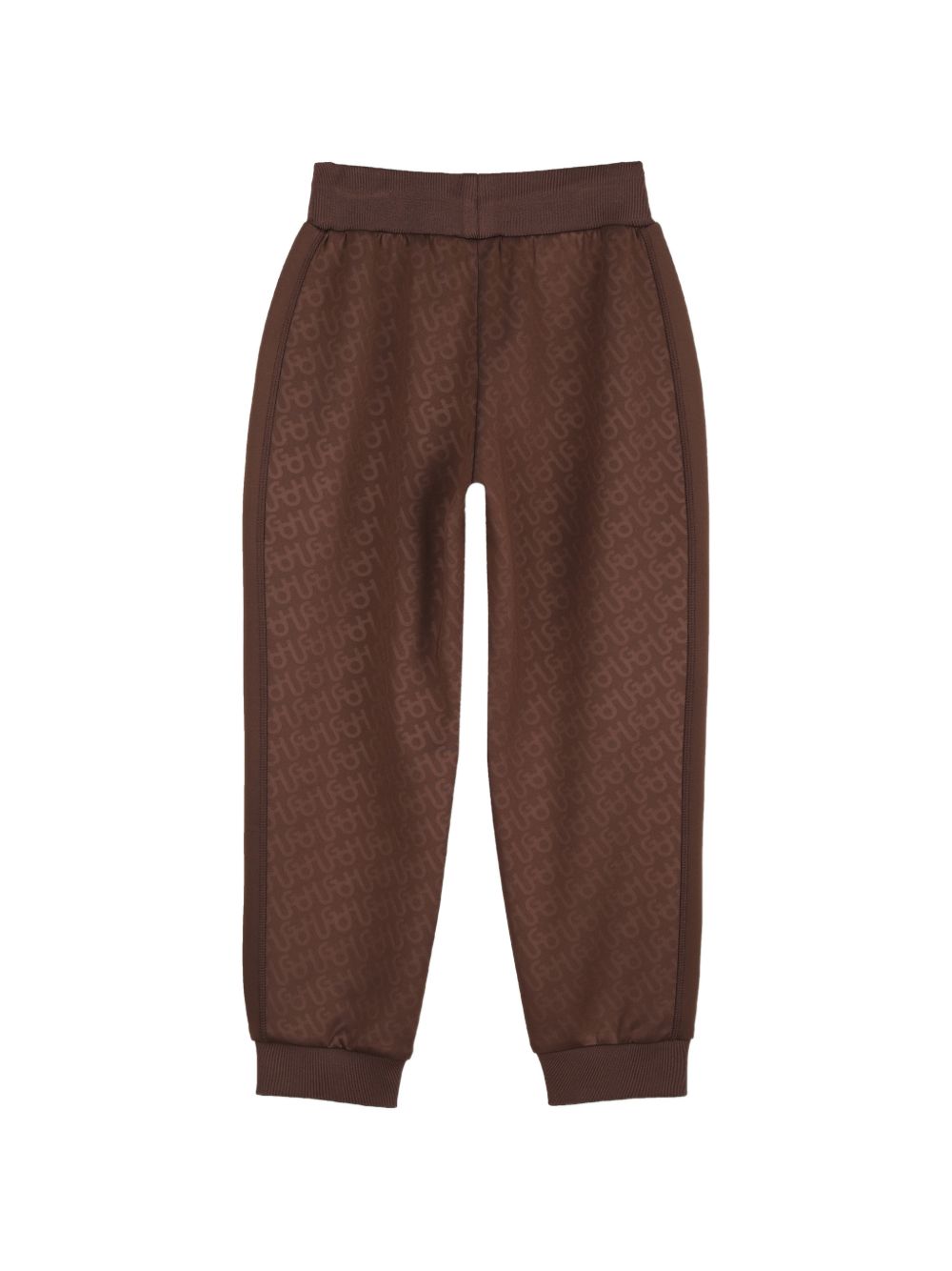 Pantaloni sportivi per bambino Hugo Kids marroni con motivo monogramma all-over G01210 33G Hugo KIDS