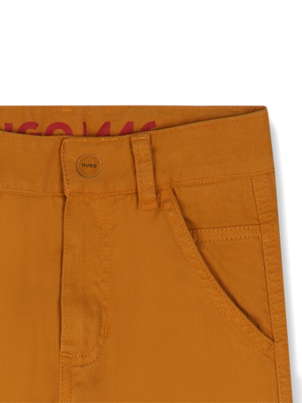 Pantaloni per bambino Hugo Kids arancioni con applicazione posteriore con logo G01223 30B Hugo KIDS
