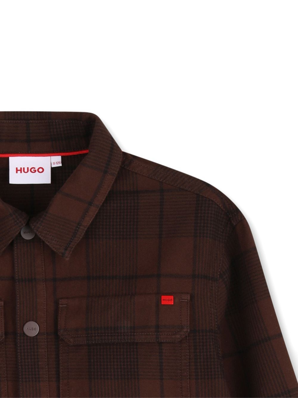 Camicia per bambino Hugo Kids marrone con design a quadri G01226 33G Hugo KIDS