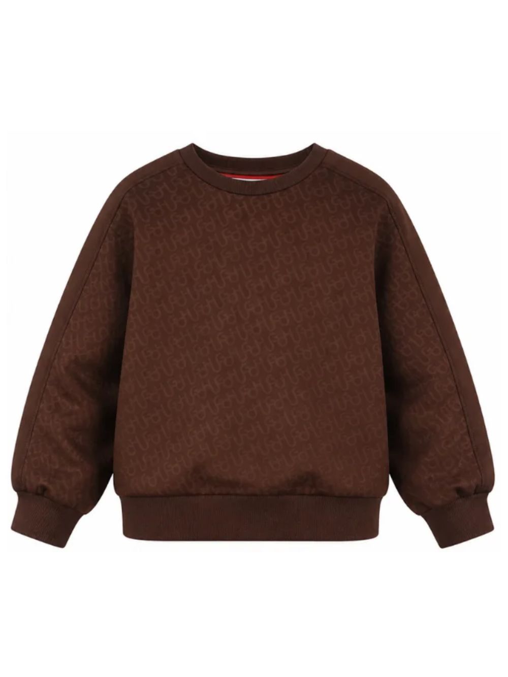 Felpa per bambino Hugo Kids marrone con motivo con monogramma G01229 33G Hugo KIDS