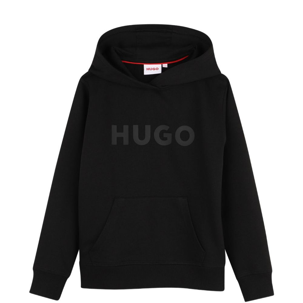 Felpa per bambino Hugo Kids nera con logo sul davanti G01231 09B Hugo KIDS