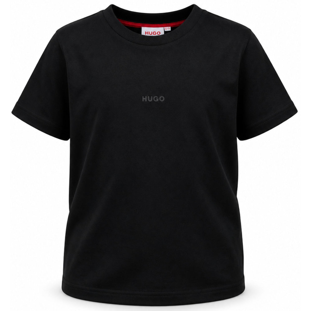 T-shirt per bambino Hugo Kids nera con logo sul davanti G01240 09B Hugo KIDS