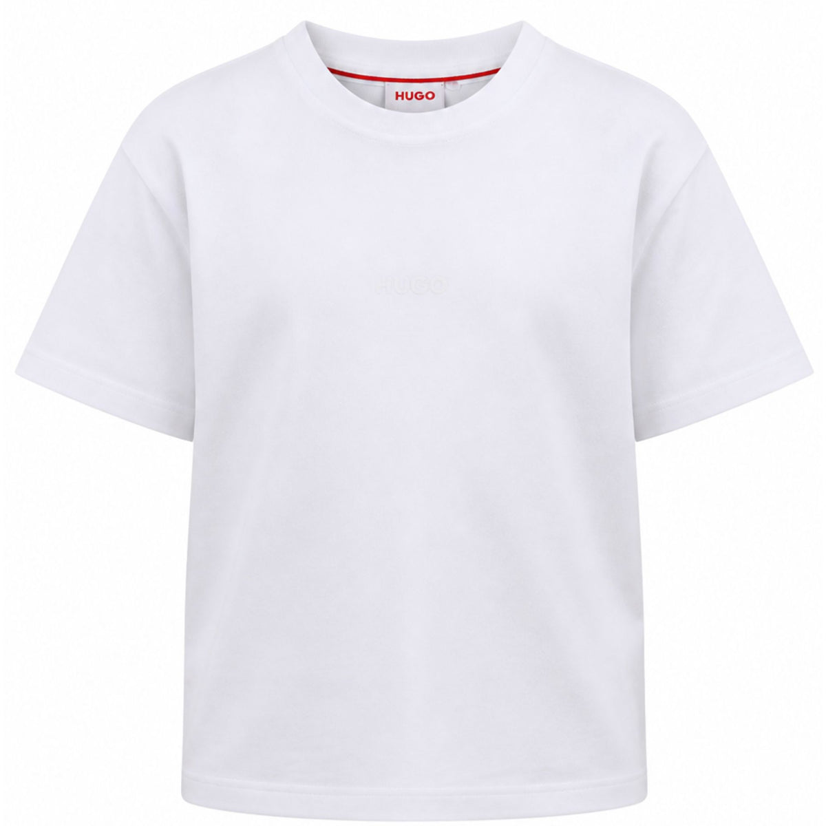 T-shirt per bambino Hugo Kids bianca con logo sul davanti G01240 10P Hugo KIDS