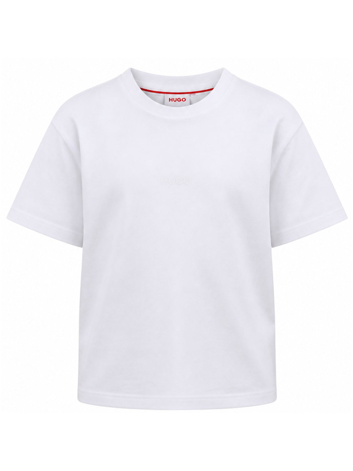 T-shirt per bambino Hugo Kids bianca con logo sul davanti G01240 10P Hugo KIDS