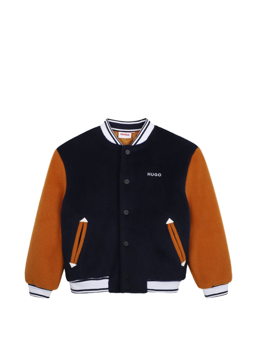 Giubbino per bambino Hugo Kids blu con logo ricamato sul davanti G01252 85C Hugo KIDS