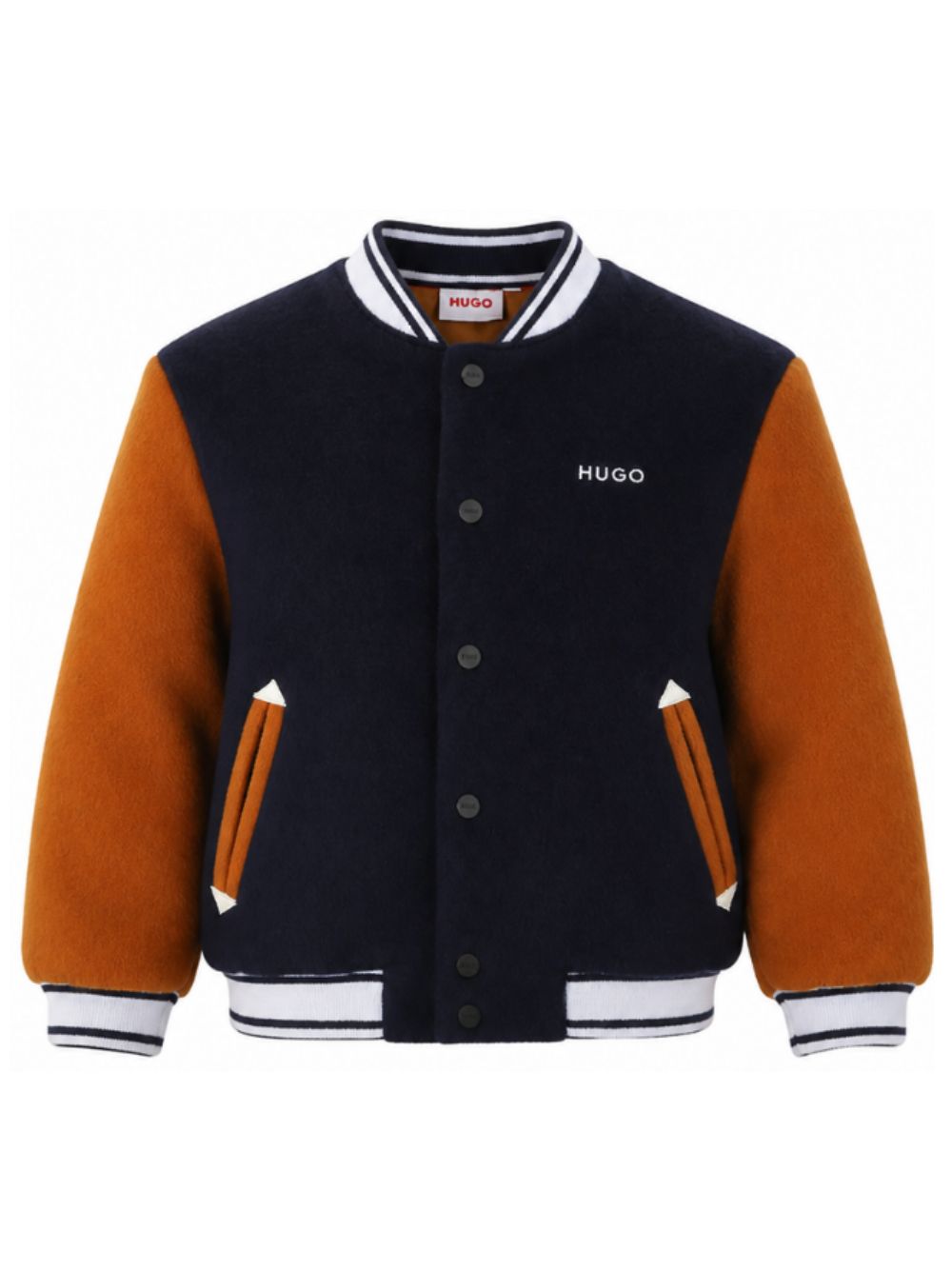 Giubbino per bambino Hugo Kids blu con logo ricamato sul davanti G01252 85C Hugo KIDS