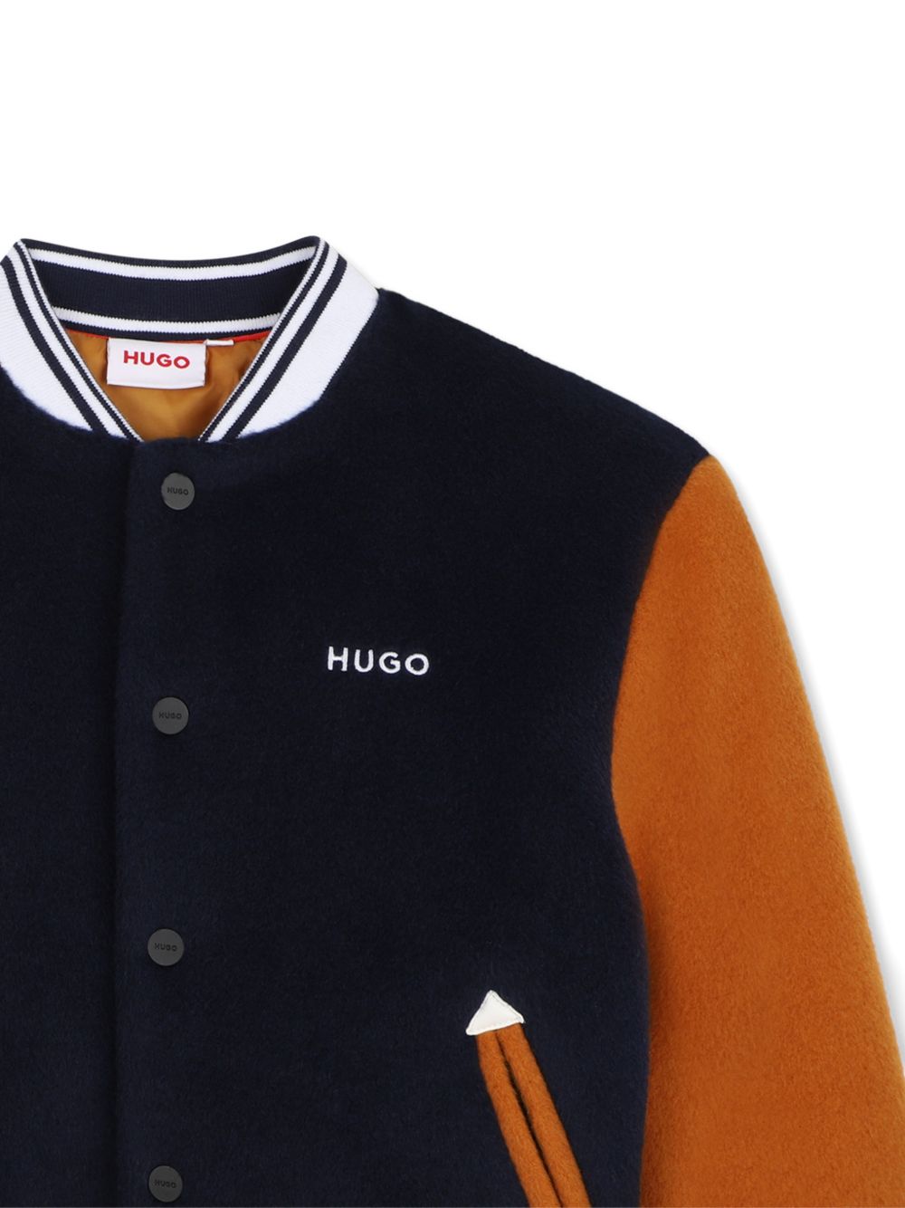 Giubbino per bambino Hugo Kids blu con logo ricamato sul davanti G01252 85C Hugo KIDS