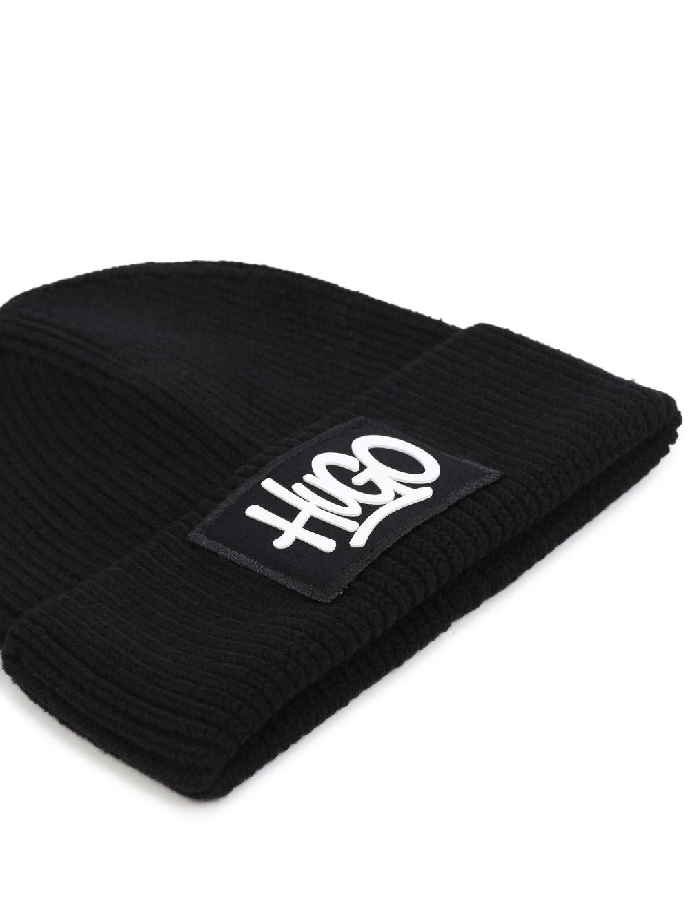Cappello per bambino Hugo Kids nero con applicazione logo frontale G01316 09B Hugo KIDS