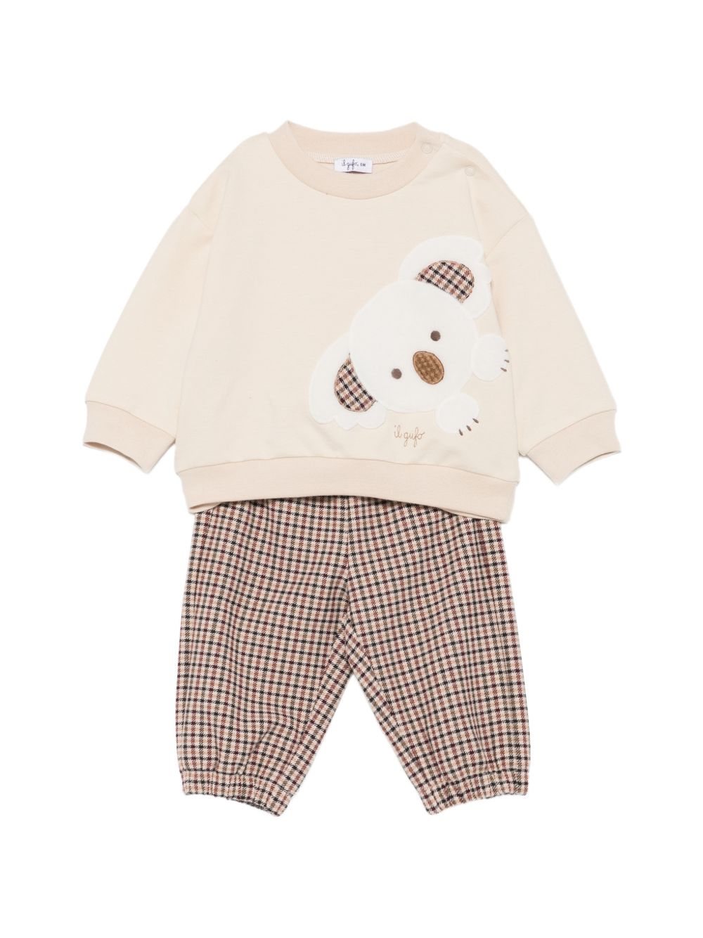 Completo per neonati Il Gufo Kids beige con motivo patch koala A26GDF0030W3043 132 IL GUFO KIDS