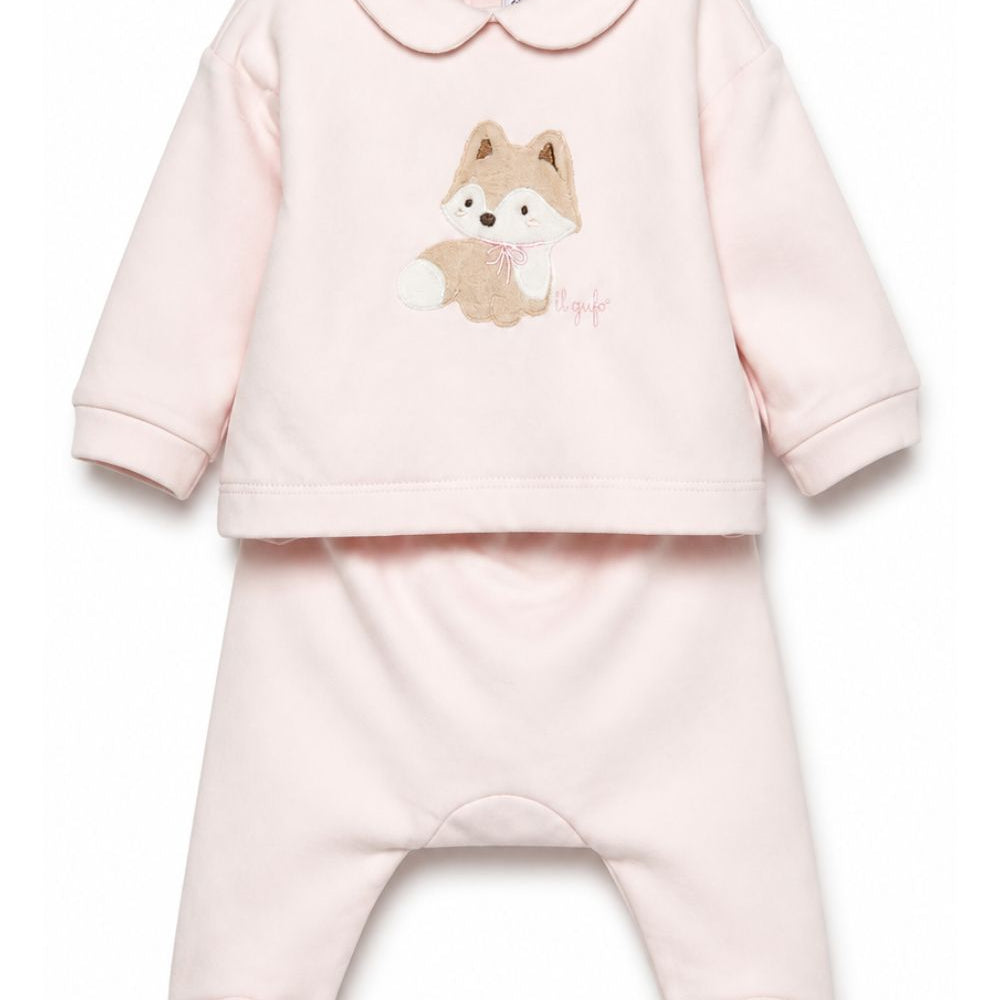 Tutina per neonata Il Gufo Kids rosa con colletto Peter Pan A26GDF0036M0100 303 IL GUFO KIDS
