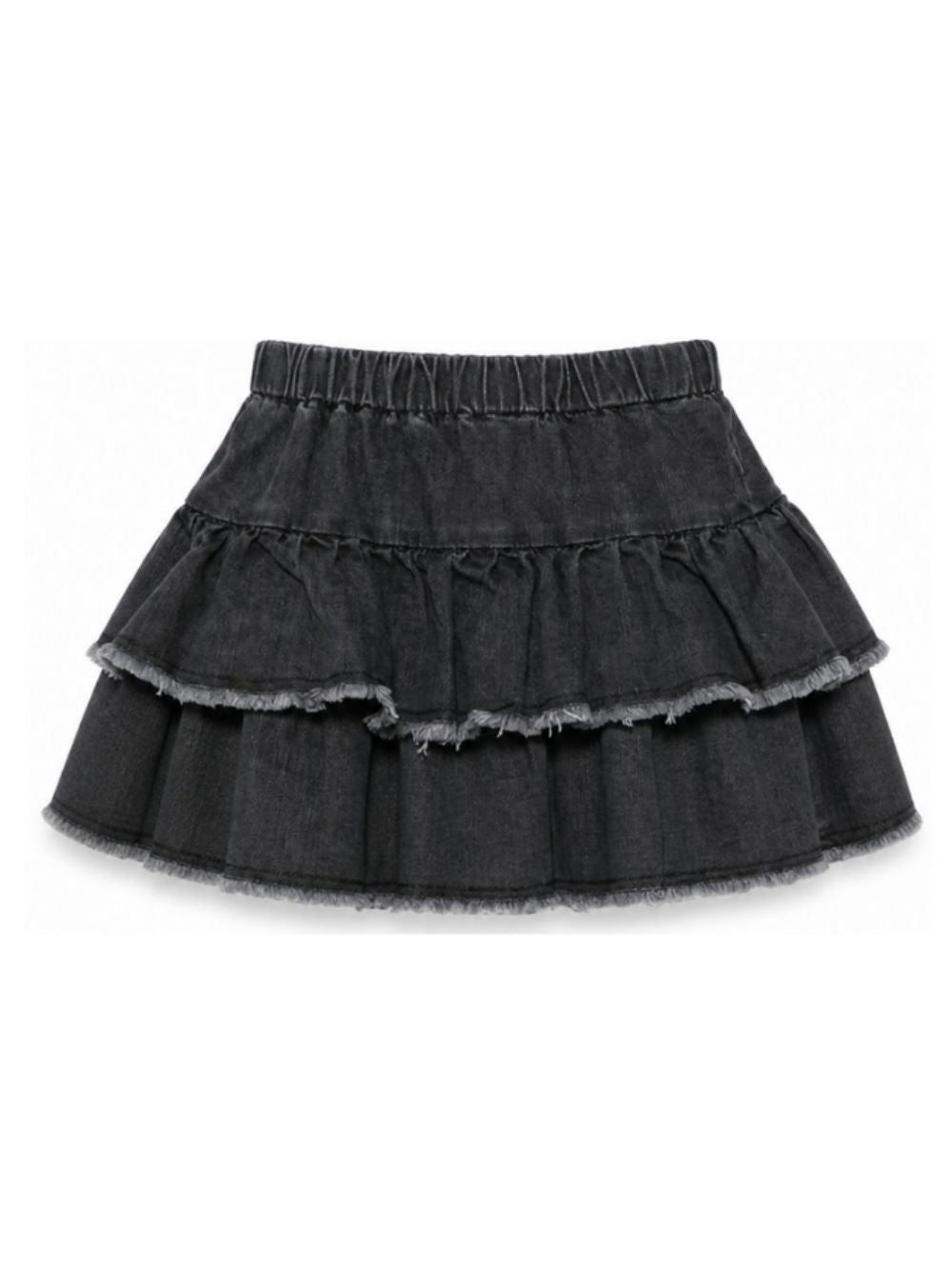 Gonna midi per bambina Il Gufo Kids nera con ruches A26GGN0016J0026 099 IL GUFO KIDS