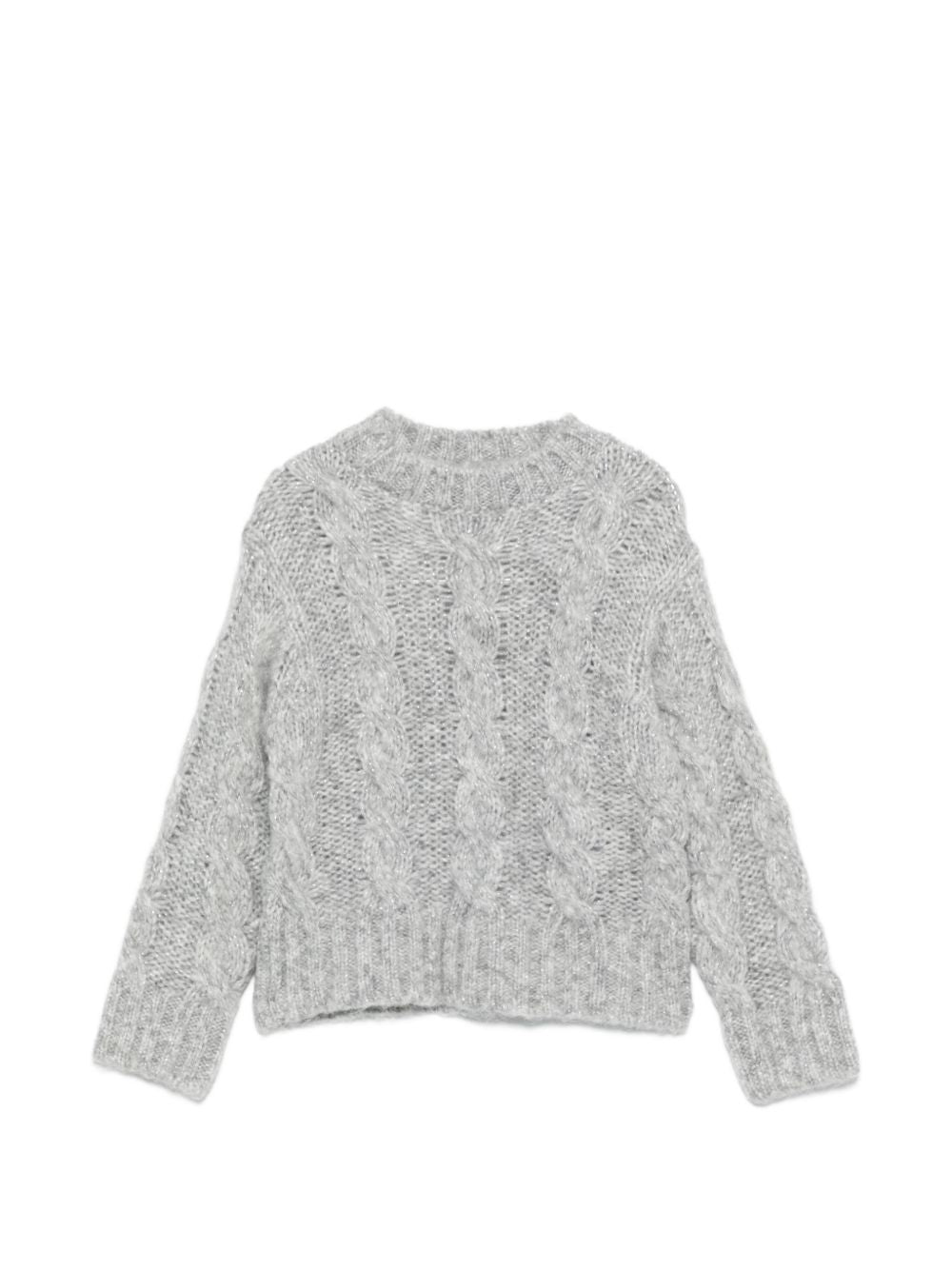 Maglione per bambina Il Gufo Kids grigio con motivo a trecce A26GMA0025EM915 072 IL GUFO KIDS