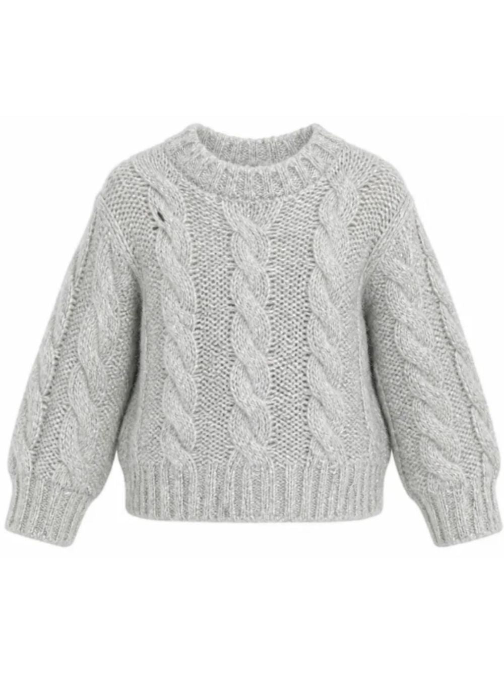 Maglione per bambina Il Gufo Kids grigio con motivo a trecce A26GMA0025EM915 072 IL GUFO KIDS