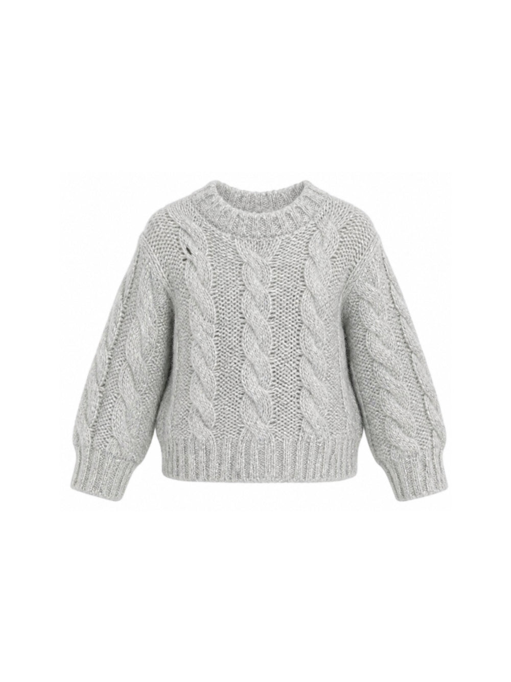 Maglione per bambina Il Gufo Kids grigio con motivo a trecce A26GMA0025EM915 072 IL GUFO KIDS