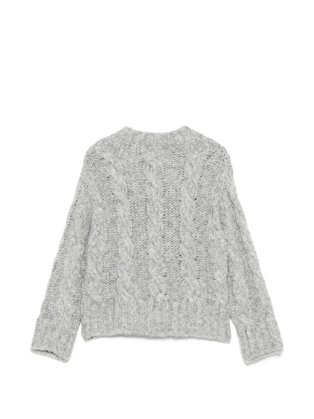 Maglione per bambina Il Gufo Kids grigio con motivo a trecce A26GMA0025EM915 072 IL GUFO KIDS