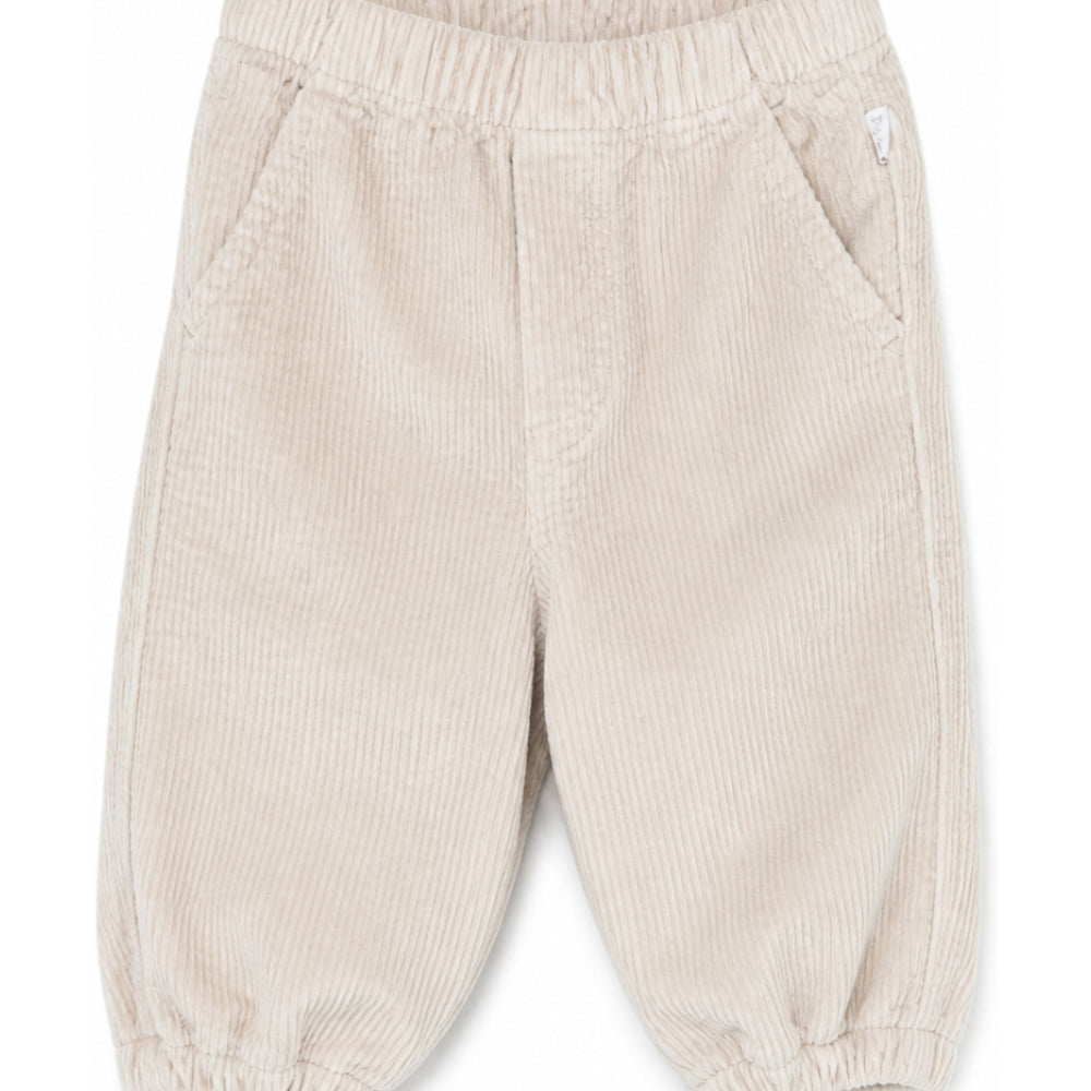 Pantaloni per neonato Il Gufo beige con motivo a coste A26GPL0015V6021 170 IL GUFO KIDS