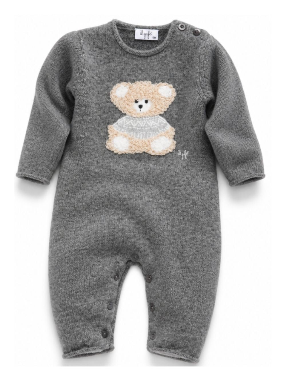 Tutina per neonati Il Gufo Kids grigia con motivo orsetto A26GTL0002EM220 085 IL GUFO KIDS