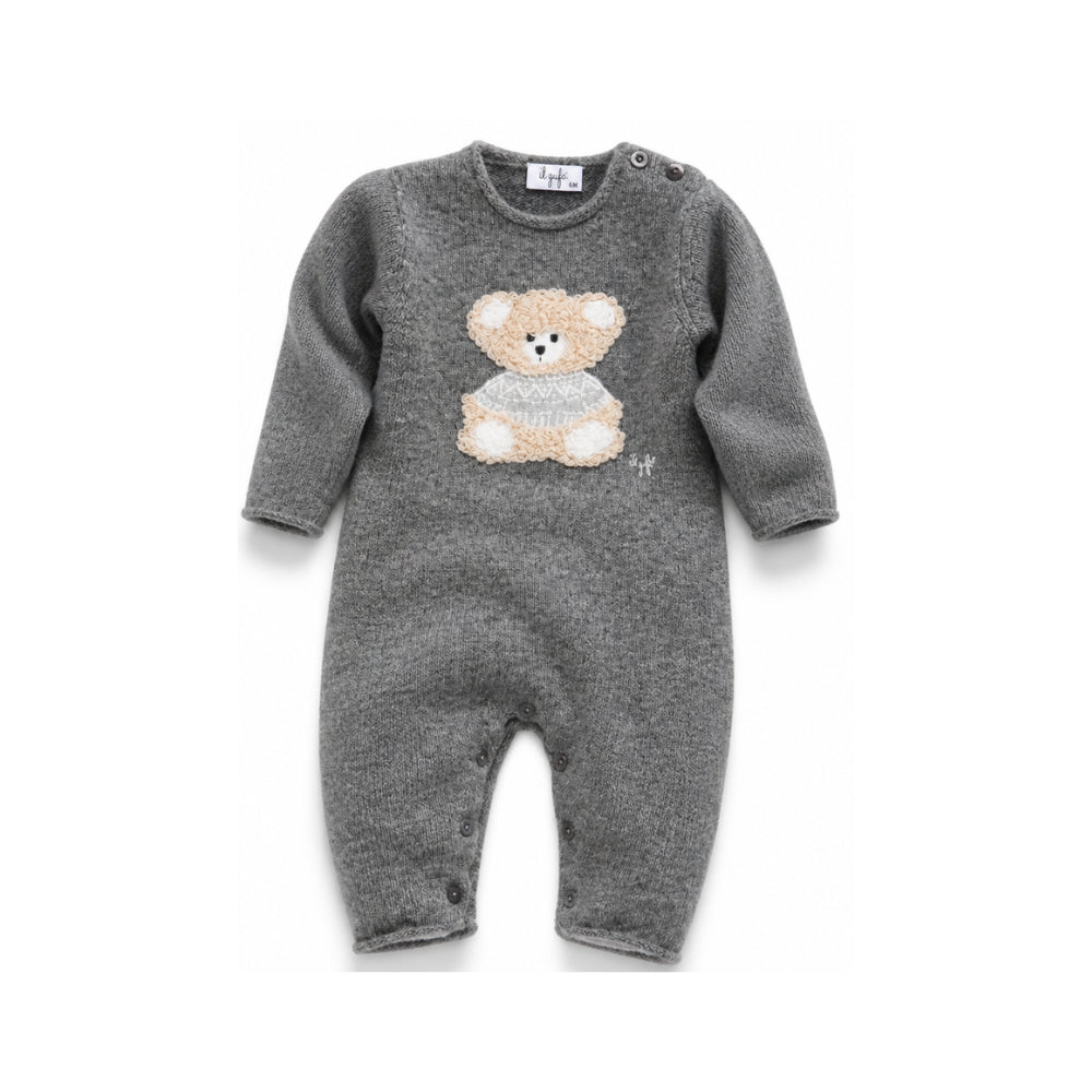 Tutina per neonati Il Gufo Kids grigia con motivo orsetto A26GTL0002EM220 085 IL GUFO KIDS