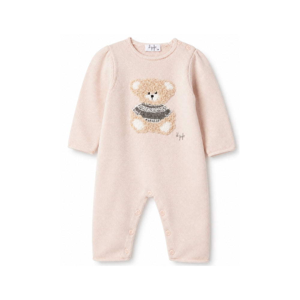 Tutina per neonata Il Gufo Kids rosa con motivo orsetto A26GTL0002EM220 304 IL GUFO KIDS