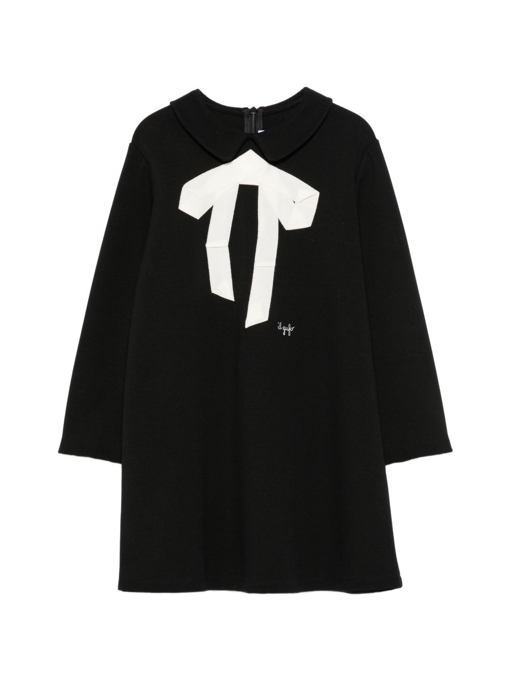 Abito per bambina Il Gufo Kids nero con dettaglio fiocco A26GVL0017M0041 0910 IL GUFO KIDS